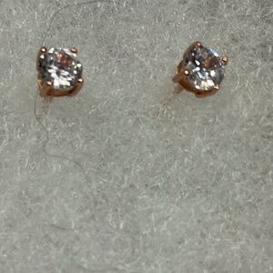 IBB CN Sterling Silver stud earrings with a clear stone